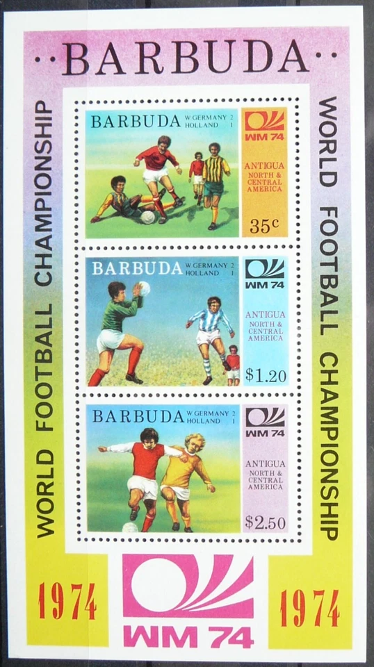 Barbuda S. Sheet  -  FIFA World Cup 1974 - MNH. - Image 1 of 1