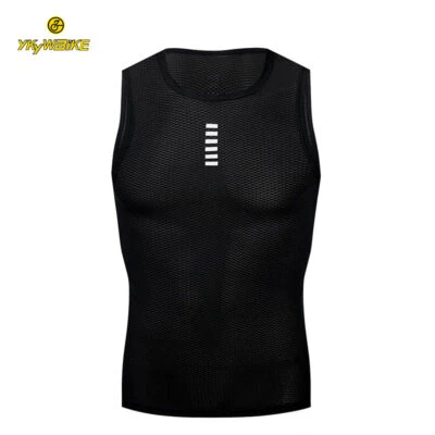 Mens Cycling Vest MTB Bike Under Shirt Base Layer Sleeveless Underwear Mesh Top - Image 1 of 4
