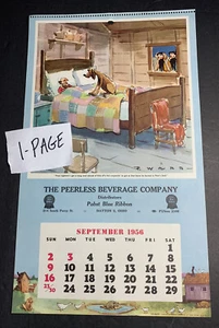 1956 Pabst Bier Kalender Seite Schild Dayton Ohio Paul Webb Mountain Hillbilly Boys - Bild 1 von 9