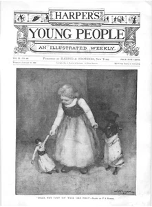 DOLLY, WARUM KANNST DU NICHT LAUFEN WIE .VTG 1888 HARPER'S GRAVUR DRUCK AUF 11" x 8" SEITE - Bild 1 von 2