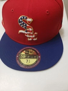 Mütze Kappe Chicago White Sox ultimativer Aufnäher amerikanische Flagge 59Fifty 7 3/4 New Era - Bild 1 von 5