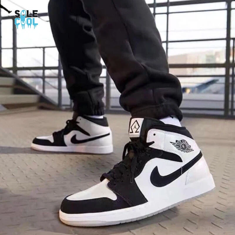 Pantalones cortos Nike Air Jordan 1 AJ1 Mid Diamond negros blancos para hombre DH6933-100 Foto 1 de 4