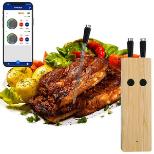 Wireless Bratenthermometer Fleischthermometer Bluetooth Dual Sonden Ofen Grill - Bild 1 von 7
