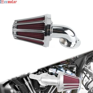 Chrome Cone Air Cleaner Filter Intake For Harley Softail 2018-24 Touring 2017-23 - Picture 1 of 8