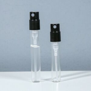 1ml 1.5ml 2.5ml Clear Spray Glass Bottle Vial with snap on pump Sprayer Perfume