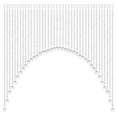 Cortina colgante con cuentas de cristal arqueado cenefa puerta entrada armario decoración Foto 1 de 4