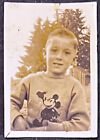 Small snapshot young boy wearing a Mickey Mouse Sweater circa 1930s (1?X 1 1/2?)