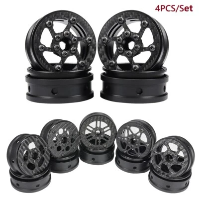 2.2" Carbon Fiber Wheels Hub Rim for 1/8 1/10 RC Crawler Capra SCX10 Pro RBX10 - Image 1 of 4