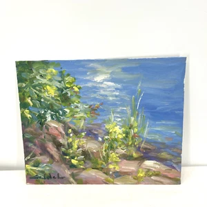 Original Artwork Study 8”x10” Oil On Canvas Board By The Sea By Tadeusz Seidel - Picture 1 of 2