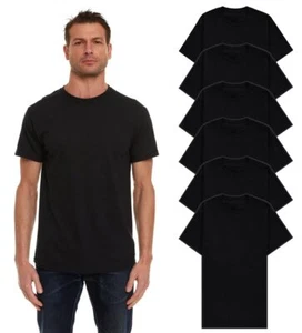 6 Pairs SOCKS'NBULK Mens Cotton Crew Neck Short Sleeve T-Shirts Mix Colors(6XL) - Picture 1 of 7