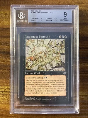MTG✨TOMBSTONE STAIRWELL ✨Mirage BGS 9 MINT w/10 RARE Reserve List 1996 Dom! Art - Image 1 of 4