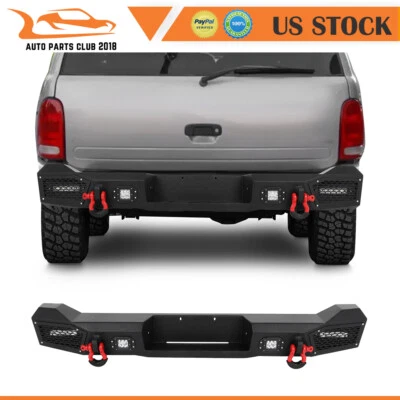 Rear Bumper For Dodge Durango 1998-2003 Steel Texured w/ LED Lights & D-Rings - Image 1 of 4