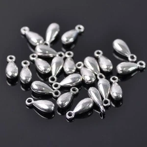 Dijes colgantes de metal lágrima pequeñas gotas en forma de cuentas fabricación de joyas 50 un. - Imagen 1 de 10