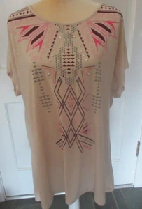 Faded Glory Embellished Southwest design Top size 2X (18w-20w) - Picture 1 of 3