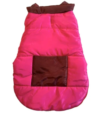 Chaqueta mediana para perro chaleco acolchado abrigo de invierno ropa para mascotas rosa rojo botas y cebada Foto 1 de 4