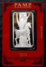 2014 PAMP Horse Lunar Calendar Series 1oz Silver Bar Minimal Case Damage