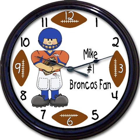 Denver Broncos Personalized  Wall Clock NFL Football Manning Man Cave Custom New Cover