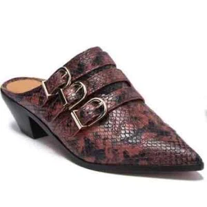 Joie Mules Womens Size 5.5 Cabery Snake Embossed Leather Brand New in Box - Picture 1 of 12