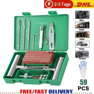 59tlg.Autoreifen Reifen Reparatur Satz PKW Pannenset Flickzeug Flicken + Zange - Bild 1 von 8