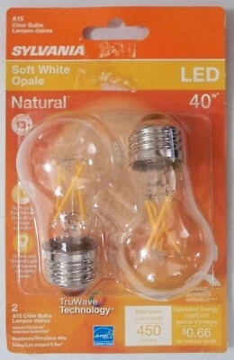 Sylvania TruWave Filament Clear LED 2 Pack 40W/5.5W A15-Soft White-Natural-Combo - Image 1 of 2
