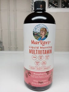 Mary Ruths Liquid Morning Multivitamin 32 FL OZ - Raspberry Flavored EXP 09/2025 - Picture 1 of 8
