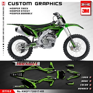 Kit de calcomanías personalizadas Kungfu Graphics para KX250F KX 250 F 2017 2018 2019 2020 negro - Imagen 1 de 7