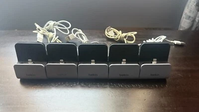 5x Belkin Charge & Sync Dock for Iphone w/ 3.5mm Mini Jack Audio Port F8J057 - Image 1 of 4