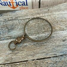 Brass Magnifying Glass, Round Magnifier, Nautical Monocle Pendant