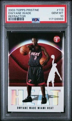 2003 Topps Pristine Dwayne Wade Refractor PSA 10 Gem Mint /1999 Rookie RC #113 - Image 1 of 2