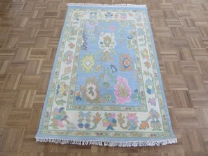 3 x 5 Handgeknüpfter Blau Modern Oushak Orientteppich G16284 - Bild 1 von 8