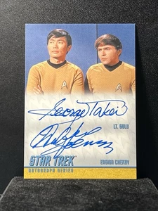 2011 RITTENHOUSE STAR TREK TOS REMASTERED DA13 GEORGE TAKEI & WALTER KOENIG AUTO - Picture 1 of 2