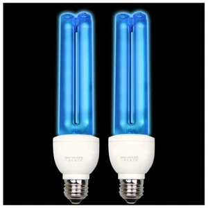 2 Pack UV Light Bulb with Ozone 25 Watt UVC Bulb 185nm/254nm E26 2 Count - Picture 1 of 8