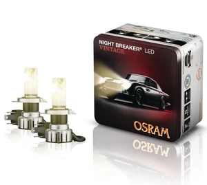 2x OSRAM H4 NIGHT BREAKER LED VINTAGE luce gialla 3000K omologazione stradale - Foto 1 di 4