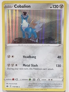 HOLO Cobalion 114/198 LP - B1G1F - Chilling Reign Pokemon Card - Kazuma Koda Art - Picture 1 of 4