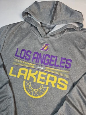 NBA Los Angeles Lakers men's medium  size gray pullover hoodie. - Image 1 of 4