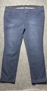 Kim Roger's Pullon Damen Gr. 18ws blau Denim dunkle Waschung gerades Bein Jeans - Bild 1 von 11
