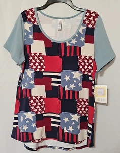 LulaRoe Relaxed Fit T-Shirt Americana Patriotic 4th of July Damen XL - Bild 1 von 6