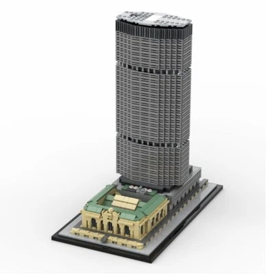 大都会人寿泛美建筑 MOC 积木套装,1: 800 1846 件摩天大楼模型 — 第 1/4 张图片