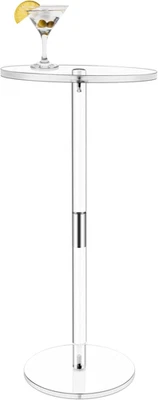 Acrylic round Drink Table for Small Spaces,Minimalist End Table/Side Table for L - Image 1 of 4