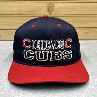 Vintage Chicago CUBS Hat Ball Cap SNAPBACK Adjustable Blue Red MLB Baseball - Image 1 of 4