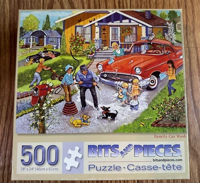 BITS & PIECES SANDY RUSINKO ART PUZZLE "家庭洗车" 500 件 PUZZLE COMPLE — 第 1/3 张图片