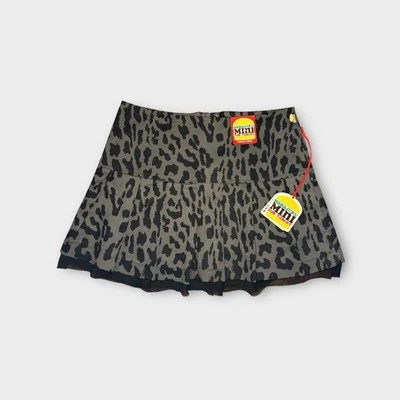 Harajuku Mini x Target Pleated Gray Cheetah Pattern Tulle Trim Skirt - Image 1 of 4