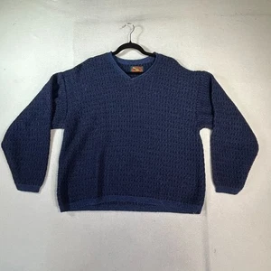 Suéter De Colección Años 90 Abuelo Para Hombres ALPS Talla M Azul Mezcla de Lana Grueso Pescador - Imagen 1 de 8
