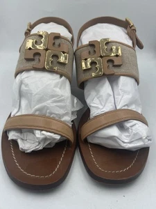 Tory Burch Lowell Logo City Sandal Natural/Ivory 2" Heel Size 9 - Imagen 1 de 8