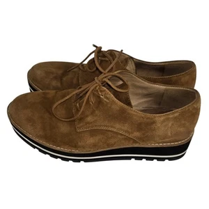 Eileen Fisher Eddy Brown Suede Platform Loafer Womens 8.5 Clean Neutral Comfort - Picture 1 of 5