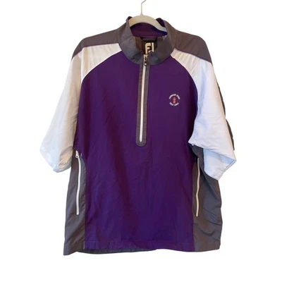 FootJoy Mens Size L 1/4 Zip Short Sleeve Windshirt Harbour Town Golf Links HHI - Image 1 of 4