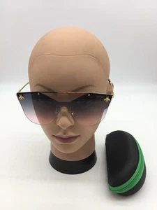 Occhiali da sole Gucci moda trendy oro 58-16-138 lenti grigio/rosa - Foto 1 di 9