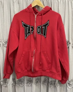 Tapout Hoodie Medium Reißverschluss rot-schwarz vorne Logo Kapuze Logo Langarm Vintage - Bild 1 von 5