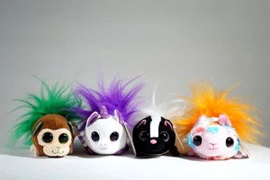 Menge 4 NEUE Fuzzee Schwänze Plüschtiere Tiere Neu mit Etikett - Bild 1 von 5