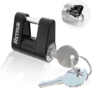Trailer Tongue Coupler Lock, Trailer Hitch Lock, Dia 1/4 Inch, 3/4 Inch Span for - Picture 1 of 12